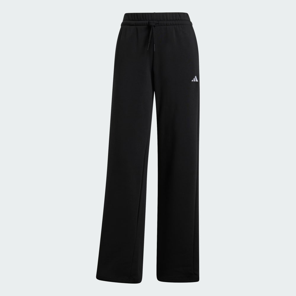 Спортивные брюки Adidas Essentials Small Logo Feel Cozy Open-Hem Pants, черный/белый — фото 4
