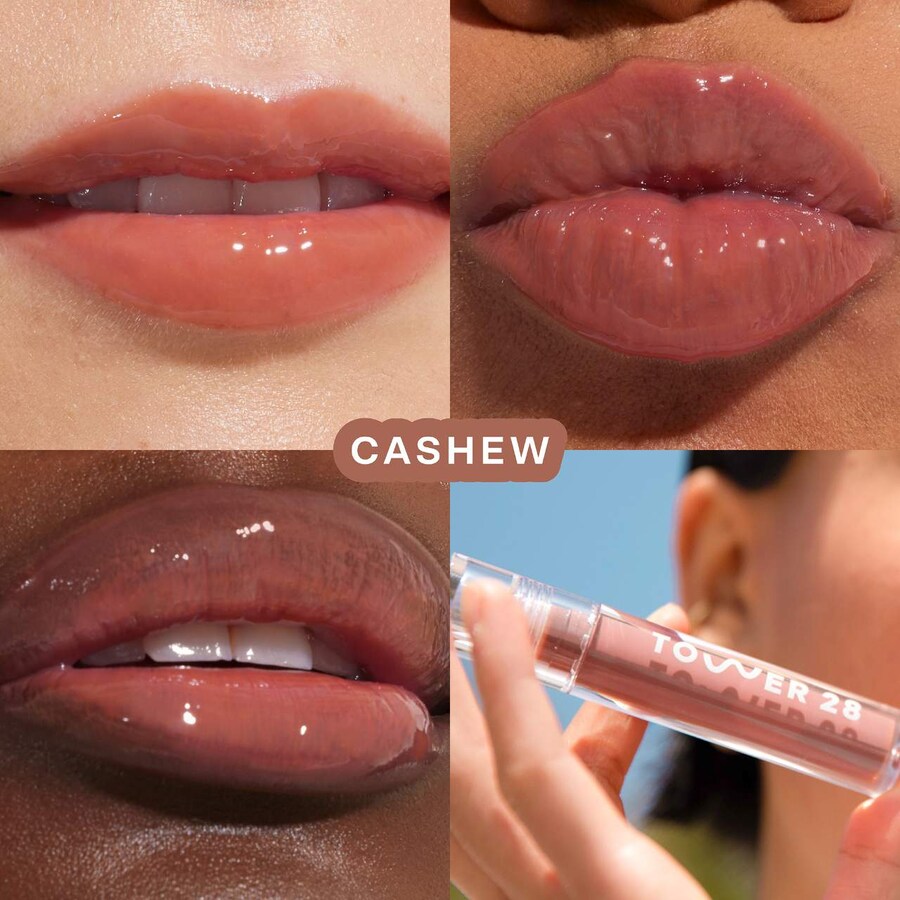 Увлажняющее нелипкое масло для губ ShineOn Lip Jelly Tower 28 Beauty, 0.13 oz/3.9 mL, Cashew — фото 2