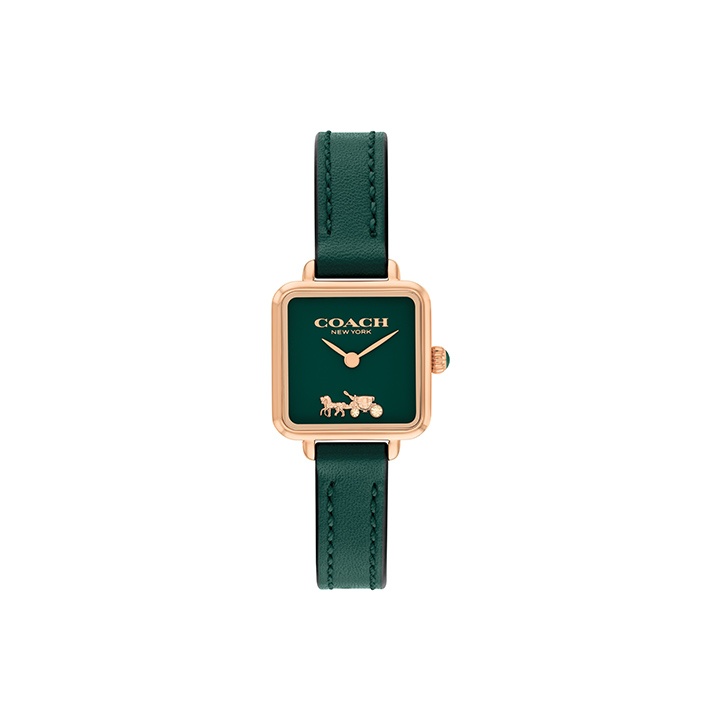 

COACH Часы CASS Collection European/US Watch Wrist Watch Quartz Movement Genuine Leather Strap Green Dial Women's Watch