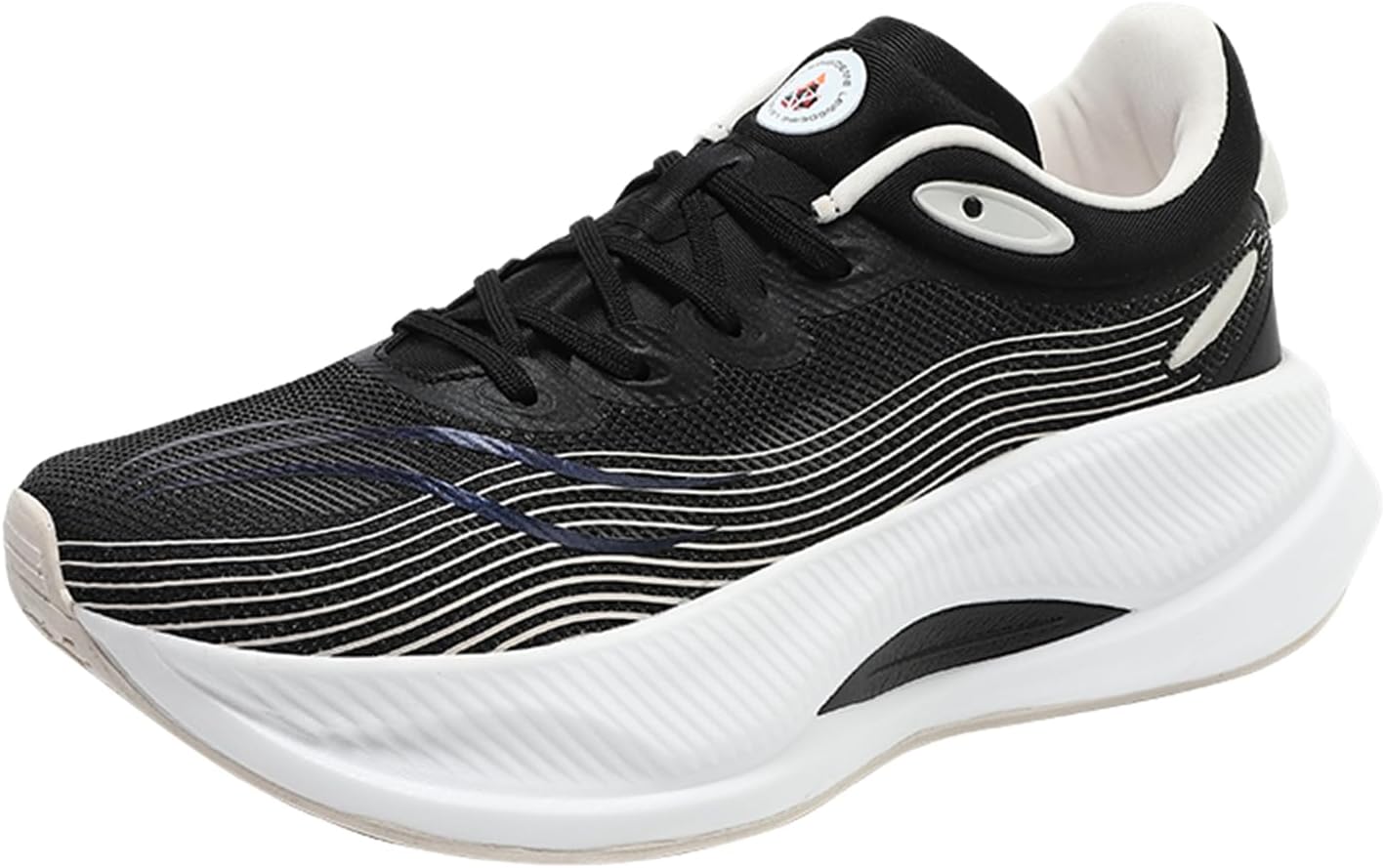 

Мужские спортивные кроссовки с толстой подошвой, дышащей сеткой и шнуровкой, модные, с противоскользящей и удобной амортизацией, подходят для ходьбы, занятий в спортзале и фитнеса Qaoterod, черный