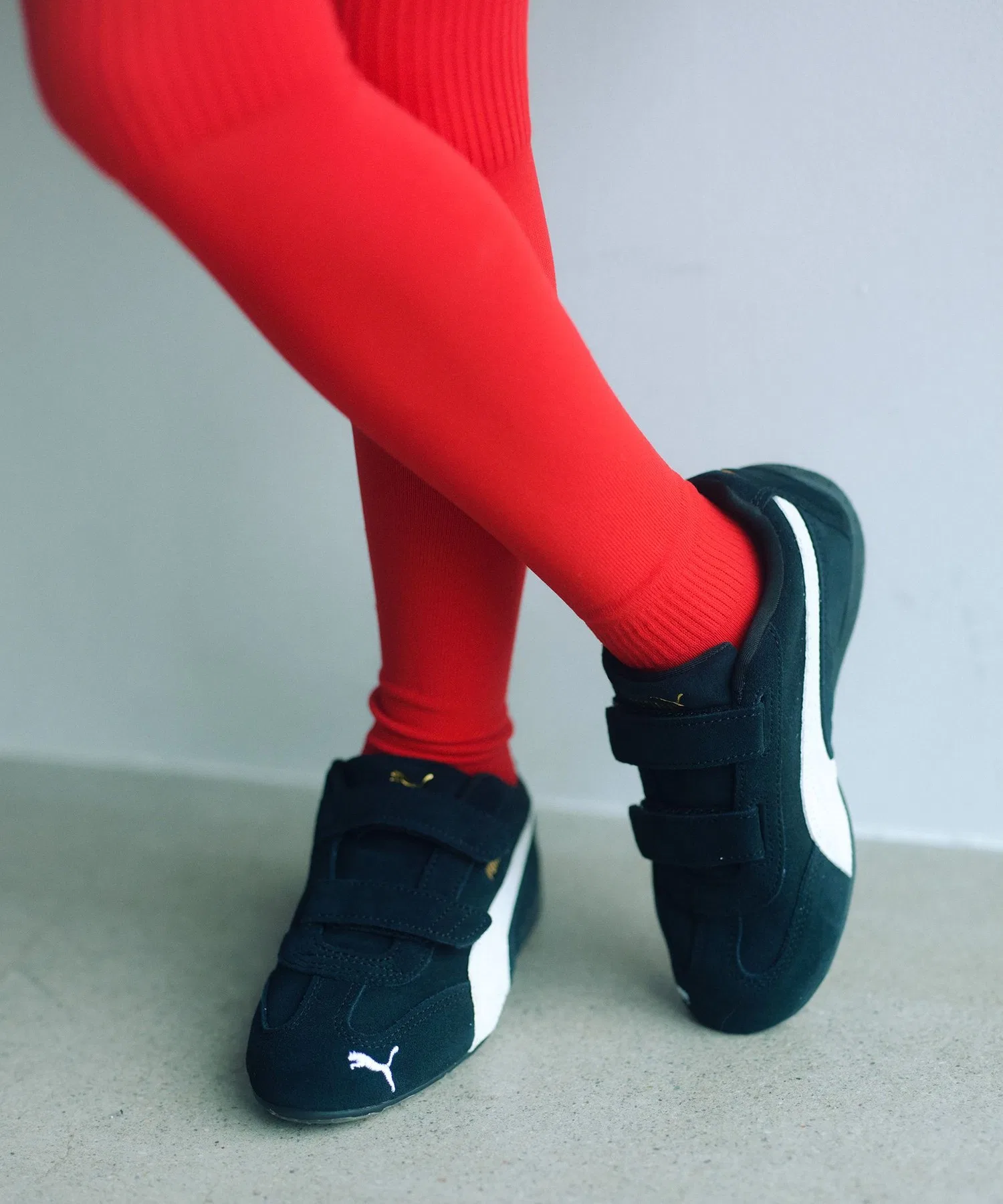 Детские кроссовки PUMA Speedcat с липучками чёрные