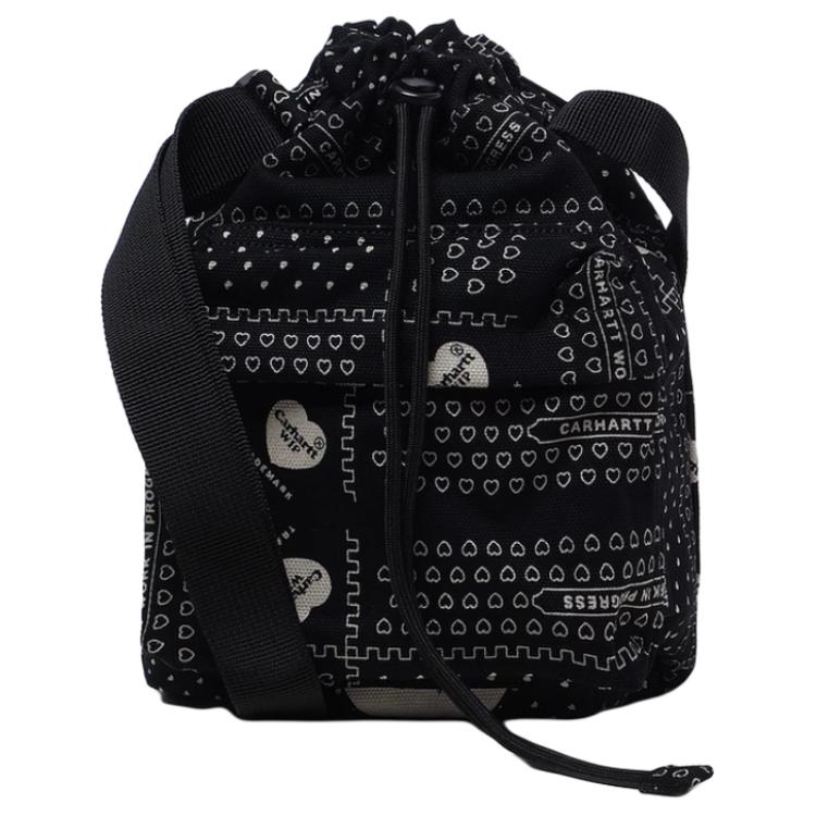 

Carhartt WIP Хлопковая наплечная сумка через плечо мужская черная, Black
