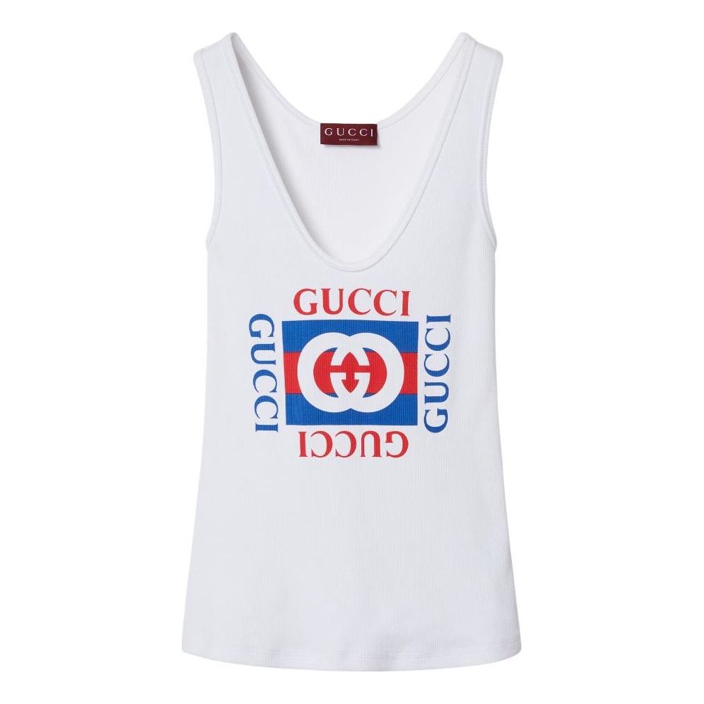 

Топ (WMNS) Gucci FW24 Tank Top 'White Blue Red'