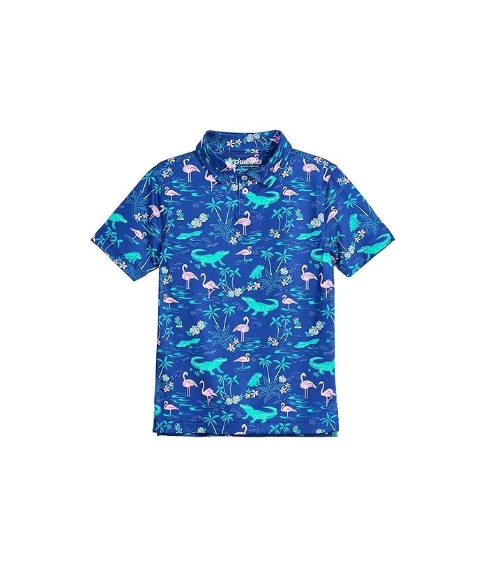 Поло Chubbies Kids The Lil Swamp And Circumstance Performance Polo, Bright Blue/Pattern Base