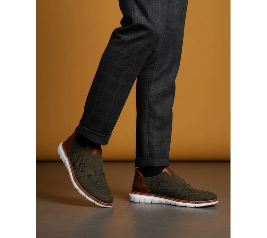 Мужские легкие сетчатые оксфорды South Street с технологией Hands-Free Slip On Marc Joseph New York, оливковый — фото 2