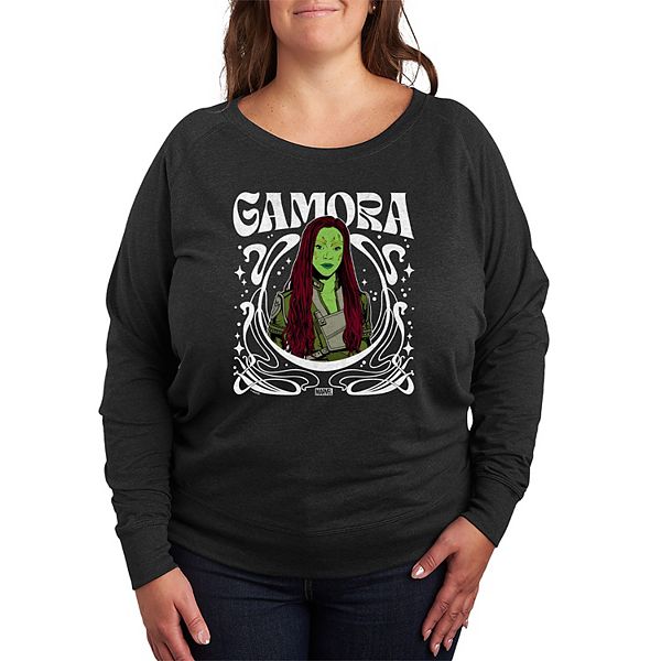 

Plus size футболка с длинным рукавом Guardians of the Galaxy Gamora Nouveau Floral French Terry Marvel