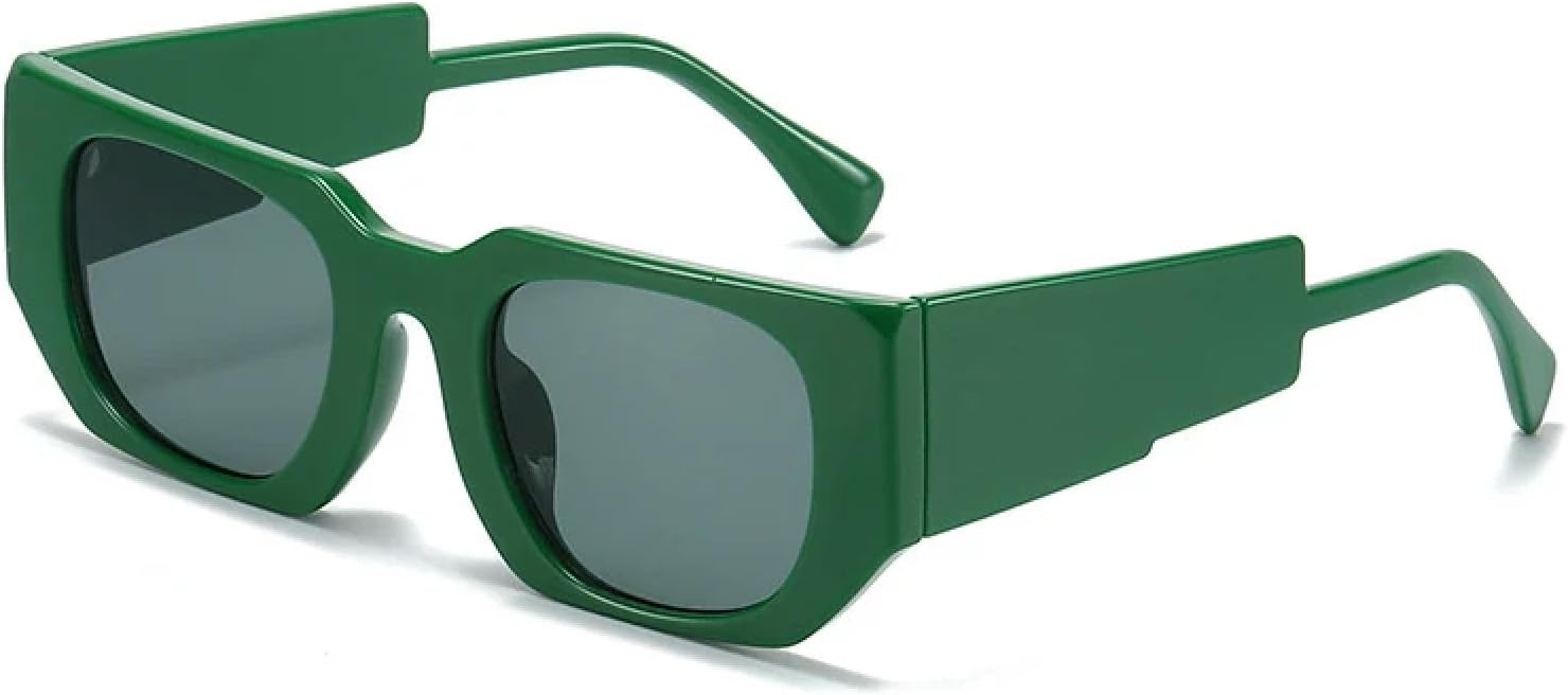 

Модные маленькие солнцезащитные очки для мужчин и женщин в стиле ретро, ​​люкс, трендовые панк-очки, очки для путешествий и вождения, защита от УФ-излучения UV400 TKKTLLT, Green Gray