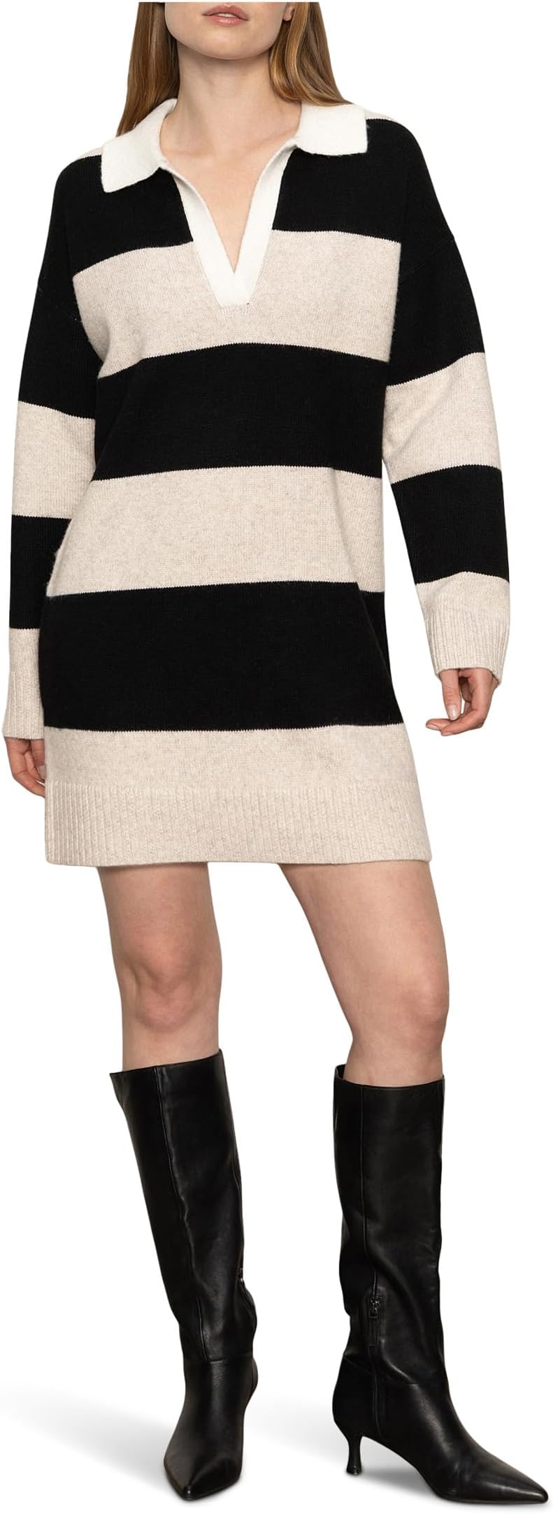 

Женское платье-поло в полоску Sanctuary, Heather Pearl/Black