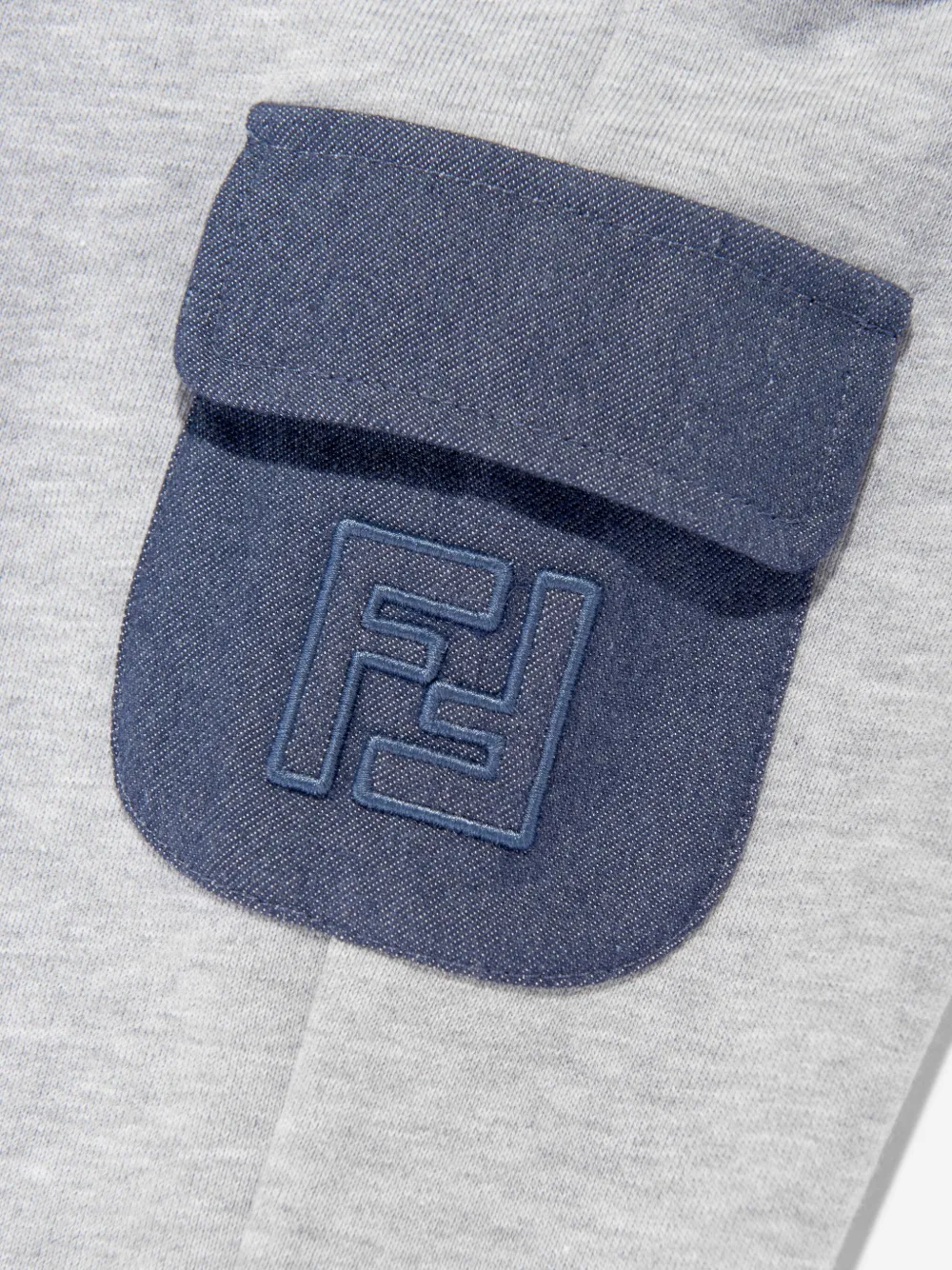 Спортивные брюки в двух тонах FENDI KIDS, серый — фото 3