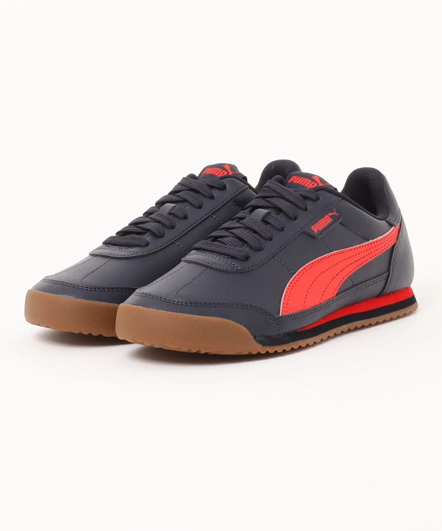 Мужские/женские кроссовки PUMA TURINO 2 низкие из искусственной кожи тёмно-синие