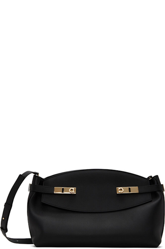 

Черная мягкая сумка через плечо Hug L Ferragamo