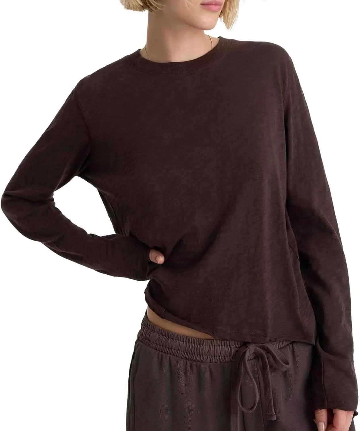 

Anthony Thomas Melillo Женская Футболка Slub Jersey Destroyed Crewneck