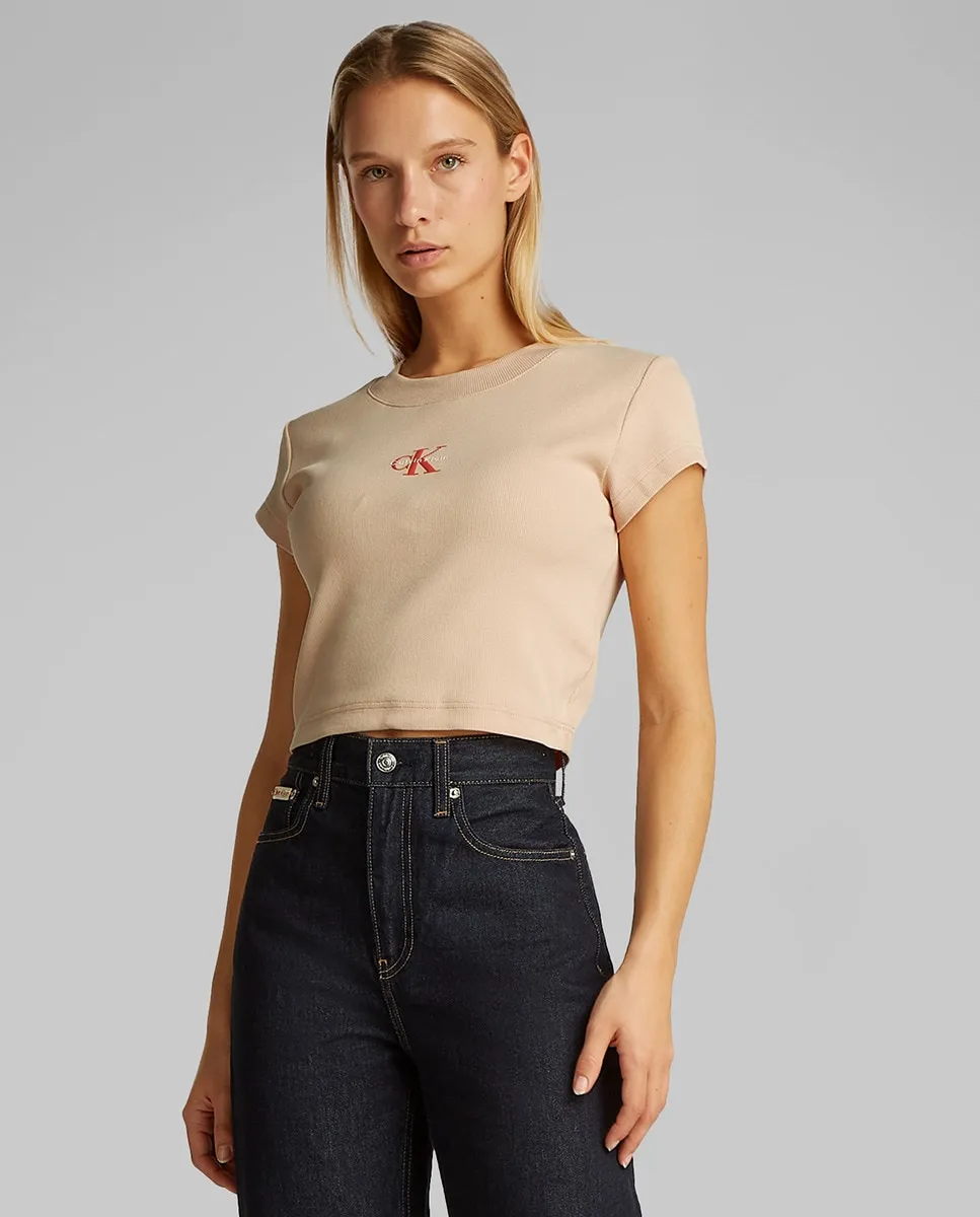 

Женская футболка с логотипом Calvin Klein Jeans, розовый