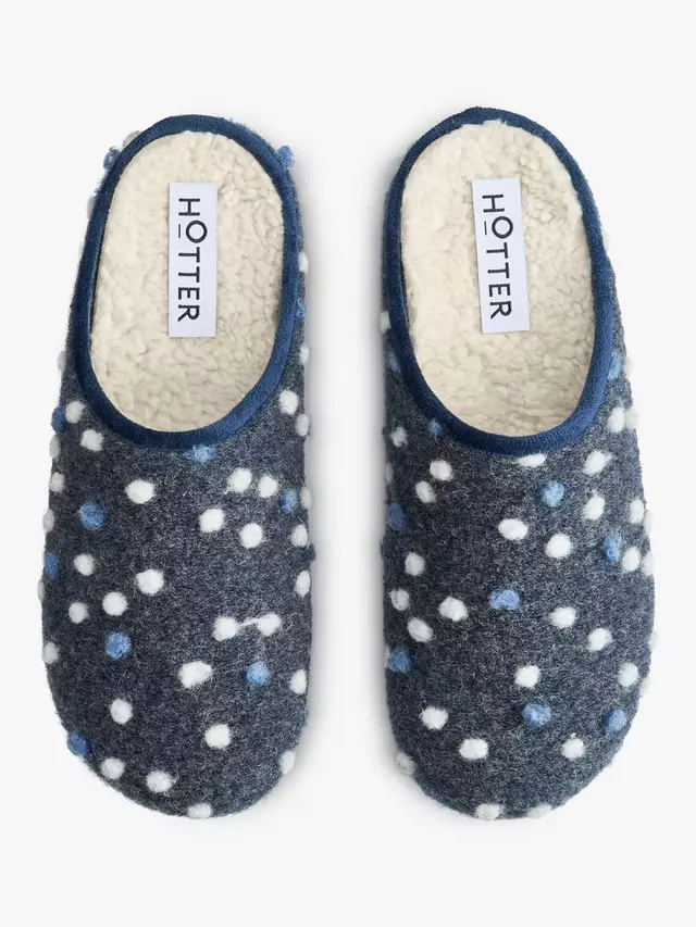 Тапочки Hotter Dotty Faux Shearling, цвет dark denim — фото 3