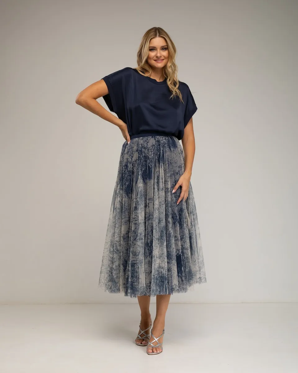 

Юбка из тюля с рисунком Tantra, синий