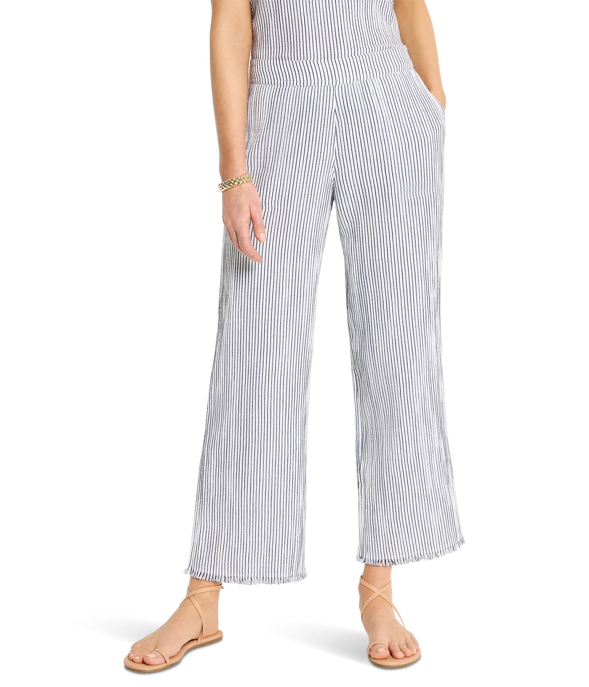 

Брюки NIC+ZOE 28" Pinstripe Gauze Wide-Leg Pants, Indigo Multi