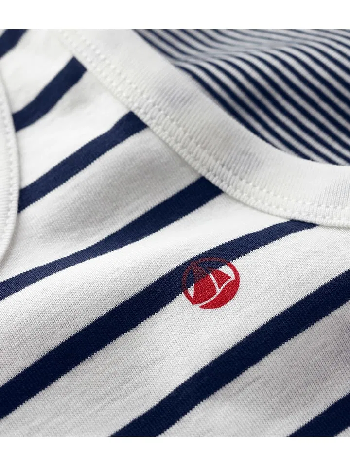 Майка детская, хлопок, PETIT BATEAU, голубой/белый — фото 3