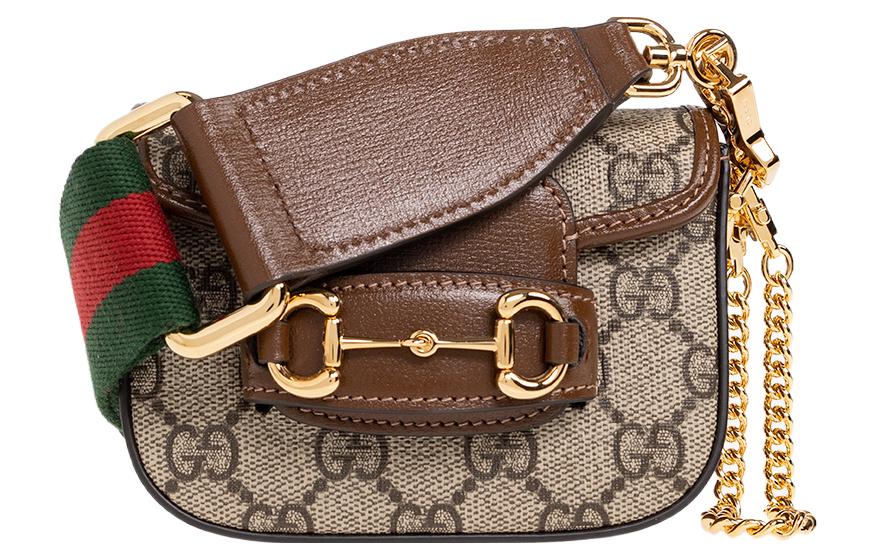 

Конвертируемая сумка через плечо Horsebit 1955 Monogram Strap Wallet от GUCCI для женщин