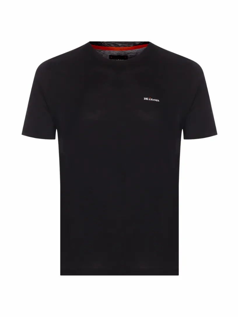 

Хлопковая футболка с логотипом Kiton, черный