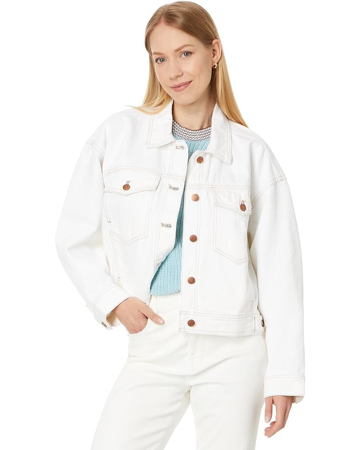 

Куртка Madewell Cropped Denim in Tile White, цвет Tile White