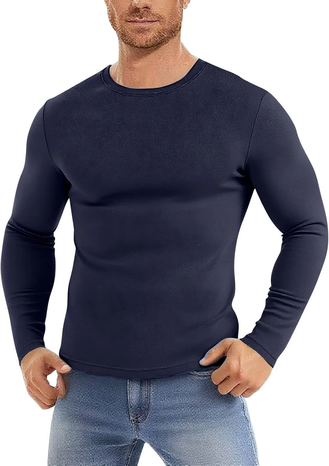 

Мужская футболка с длинным рукавом Regular-Fit Crewneck, мягкая и легкая Floleo