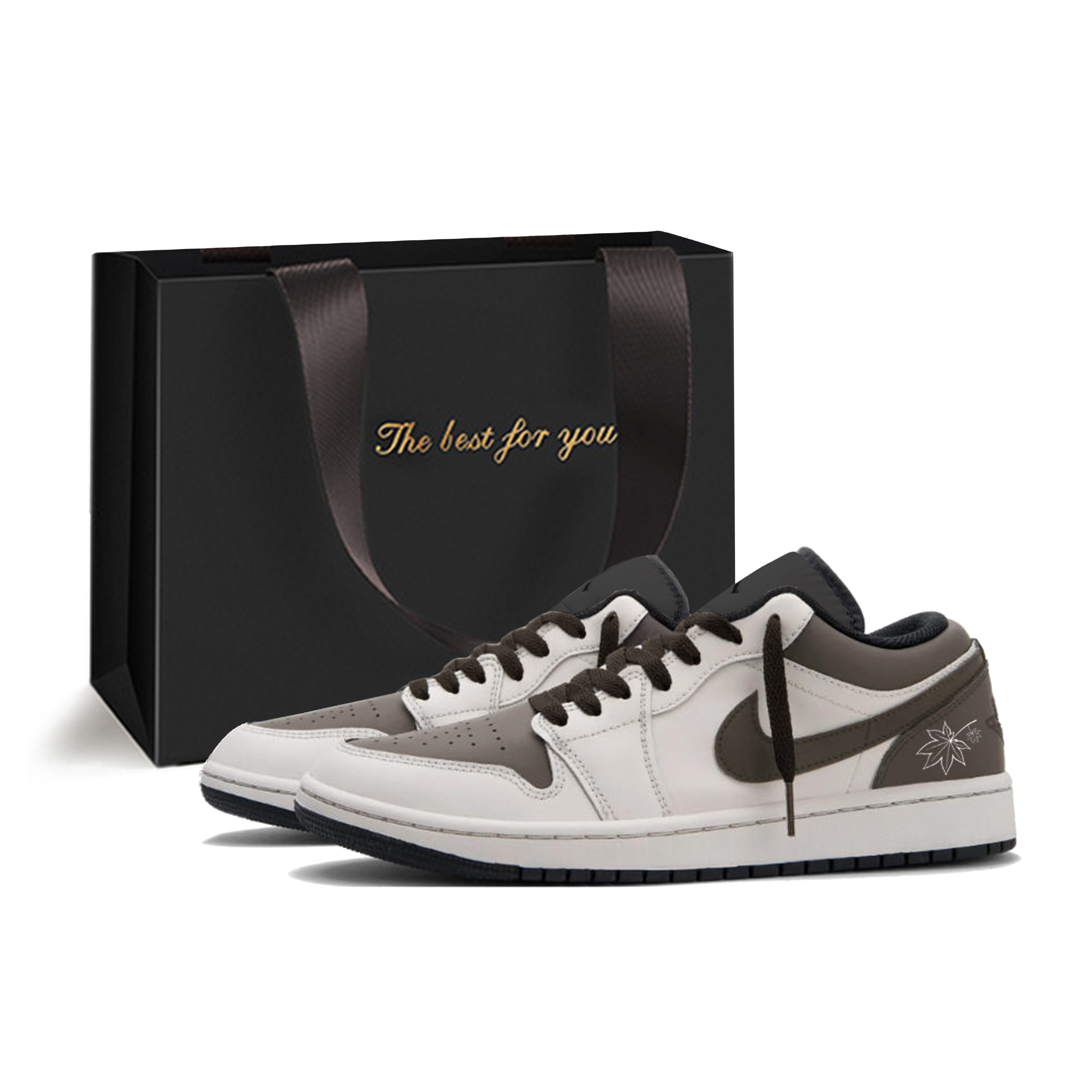 Air 1 Cocoa Eggnog Abrasion Resistant Low top Vintage Basketball Shoes мужские кофе-браун Jordan, коричневый коричневый — фото 3