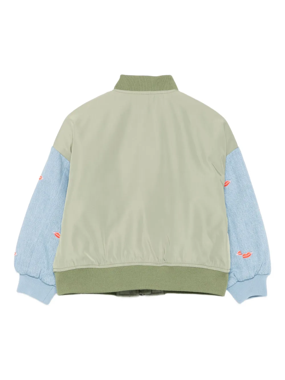Куртка-бомбер с акцентом на губы Stella McCartney Kids, зеленый — фото 2