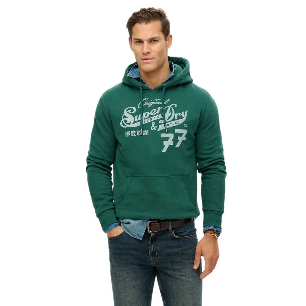

Худи Superdry Leather & Boot Co, зеленый