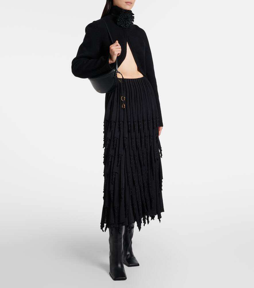 Квадратные кожаные высокие сапоги до колена Alaïa, Noir — фото 3