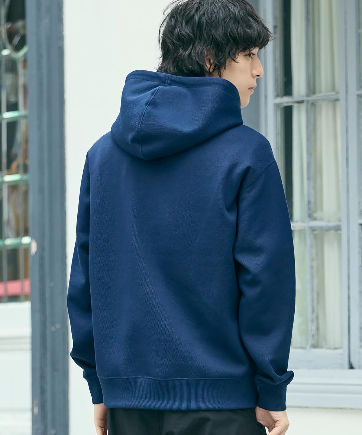 Толстовка Lacoste, официальная толстовка из пике, однотонная худи, мужская, темно-синий — фото 4