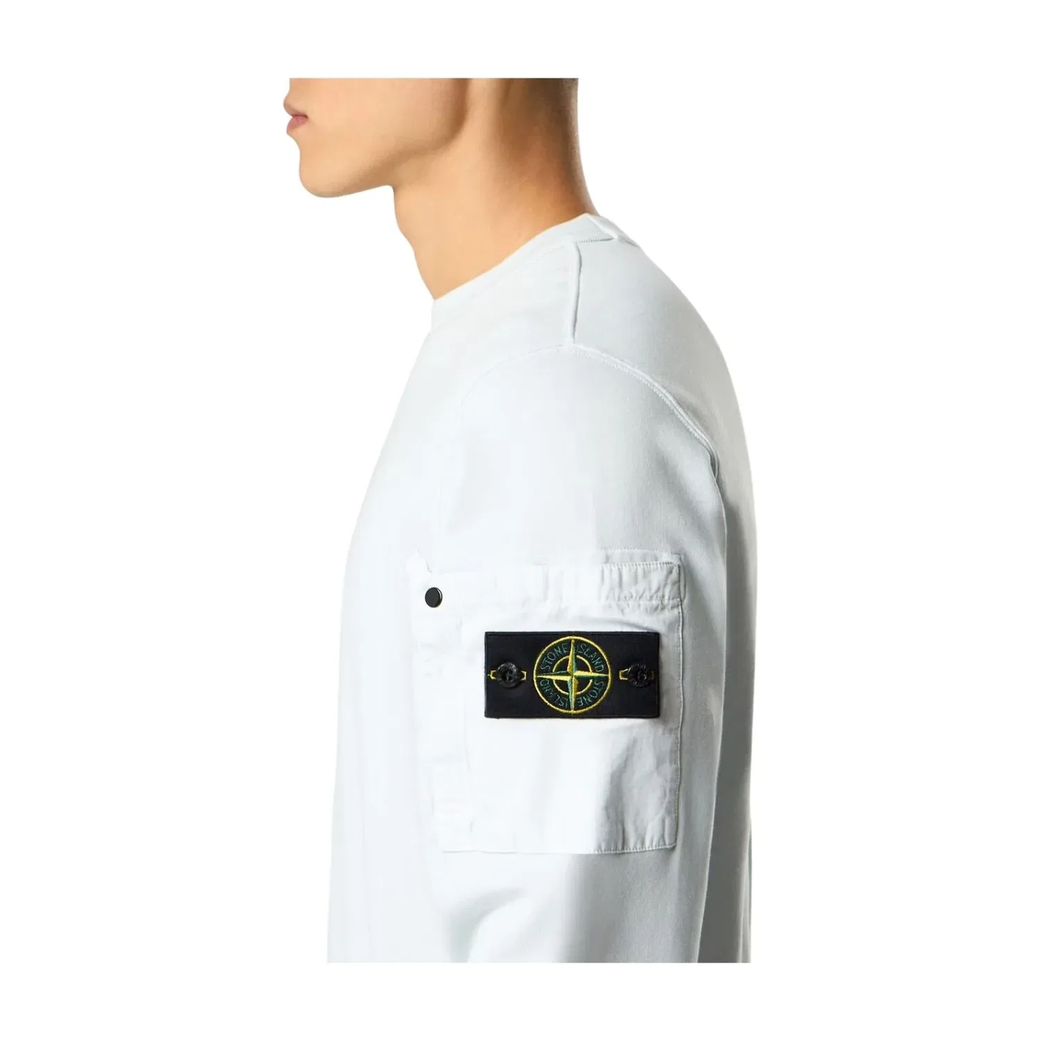 Толстовка с карманом и круглым вырезом Stone Island, синий — фото 3
