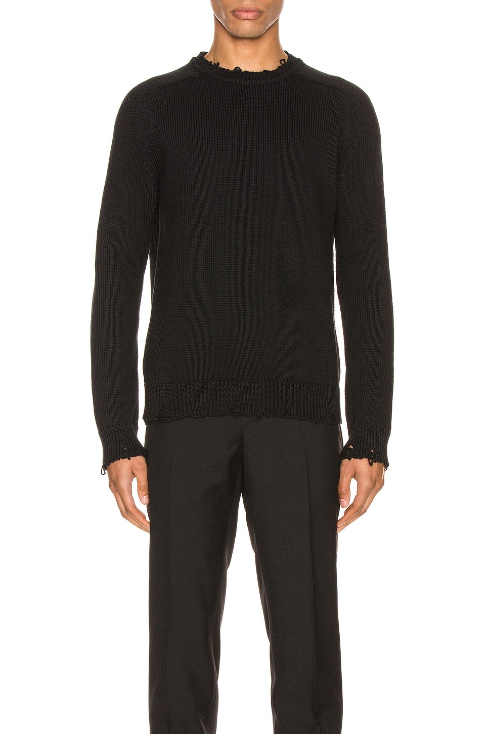 

Свитер мужской Used Detail Crewneck Saint Laurent, черный
