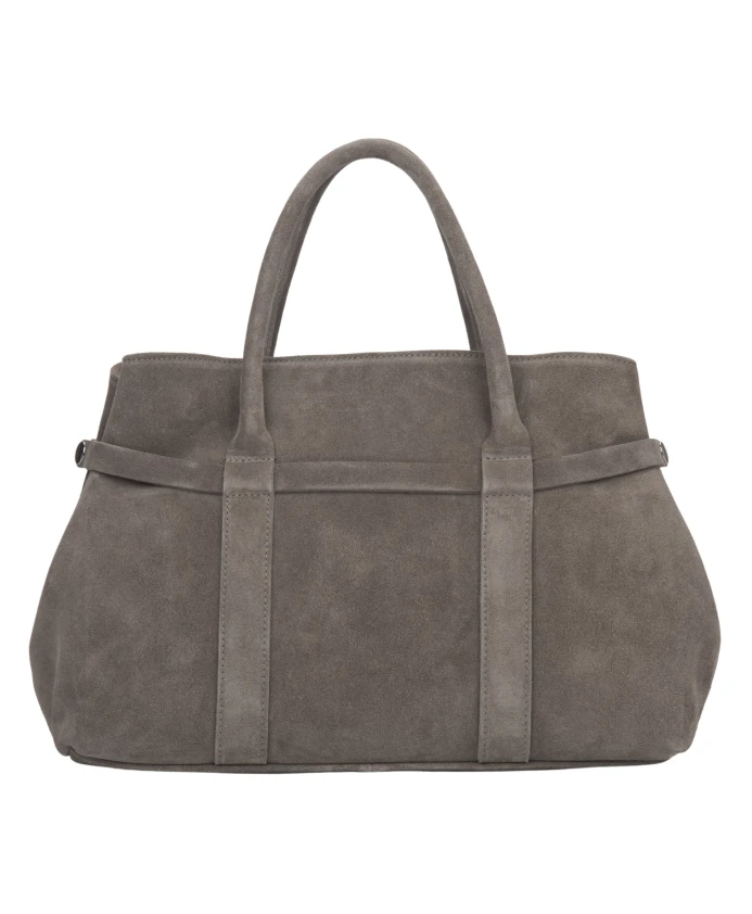 

Женская сумка-тоут темно-бежевого цвета, изготовленная из натурального итальянского велюра премиум-класса. Estro, бежевый