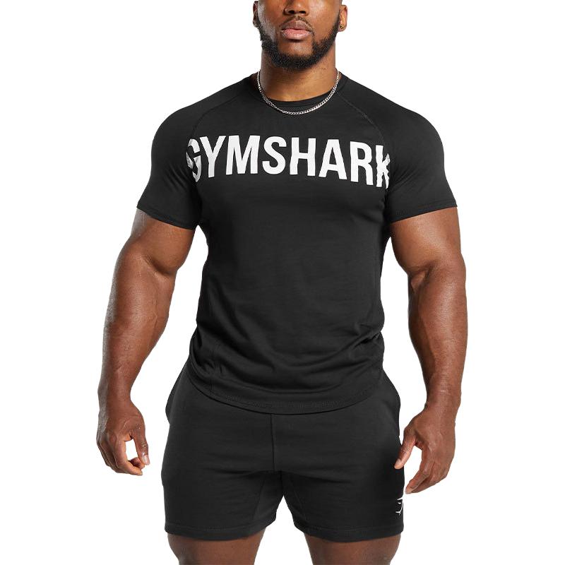 

Мужская черная футболка для фитнеса GYMSHARK