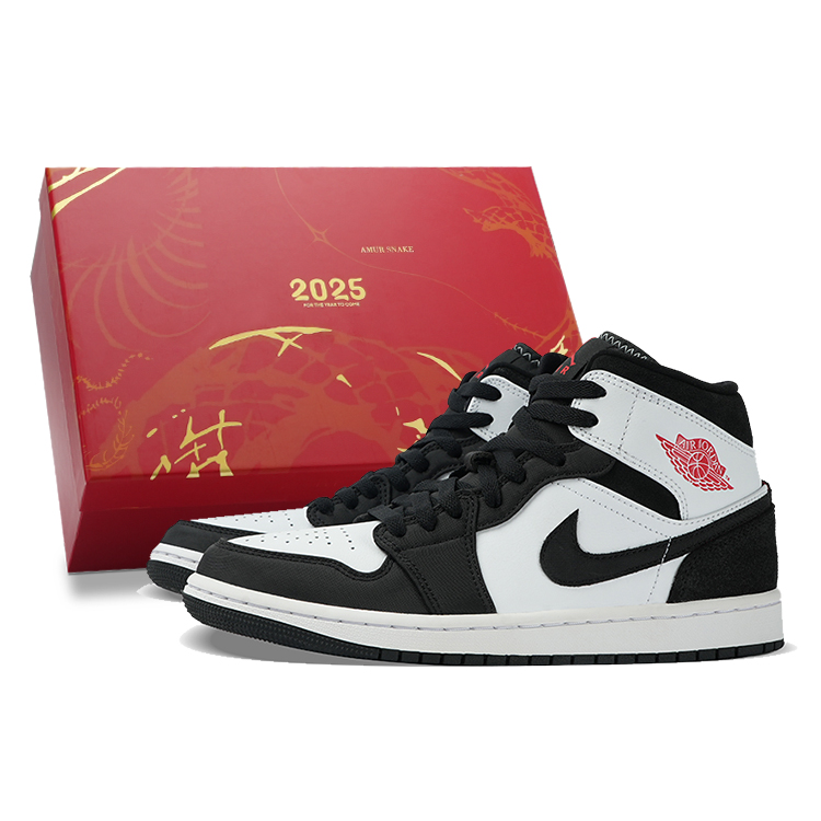 

Jordan Баскетбольные кроссовки Air 1 Mid-Top Vintage, мужские, черно-белые