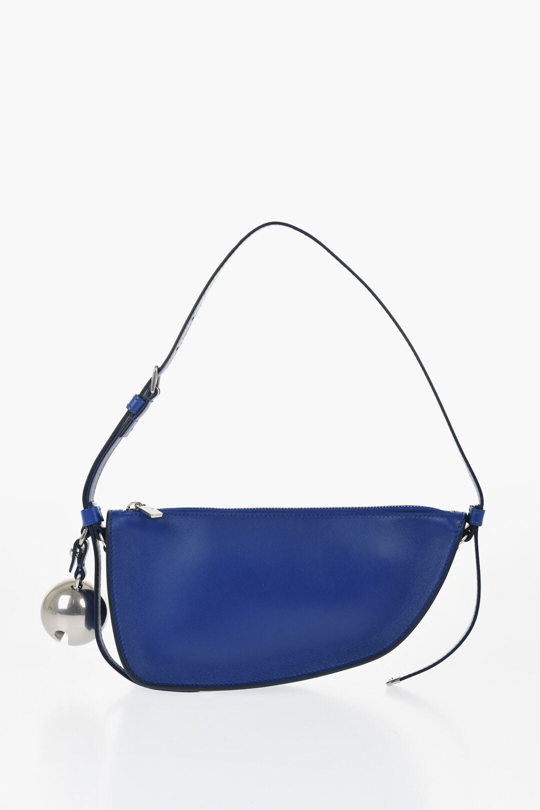 

Сумка Burberry Leather Shield Sling через плечо с серебристым шармом, синий