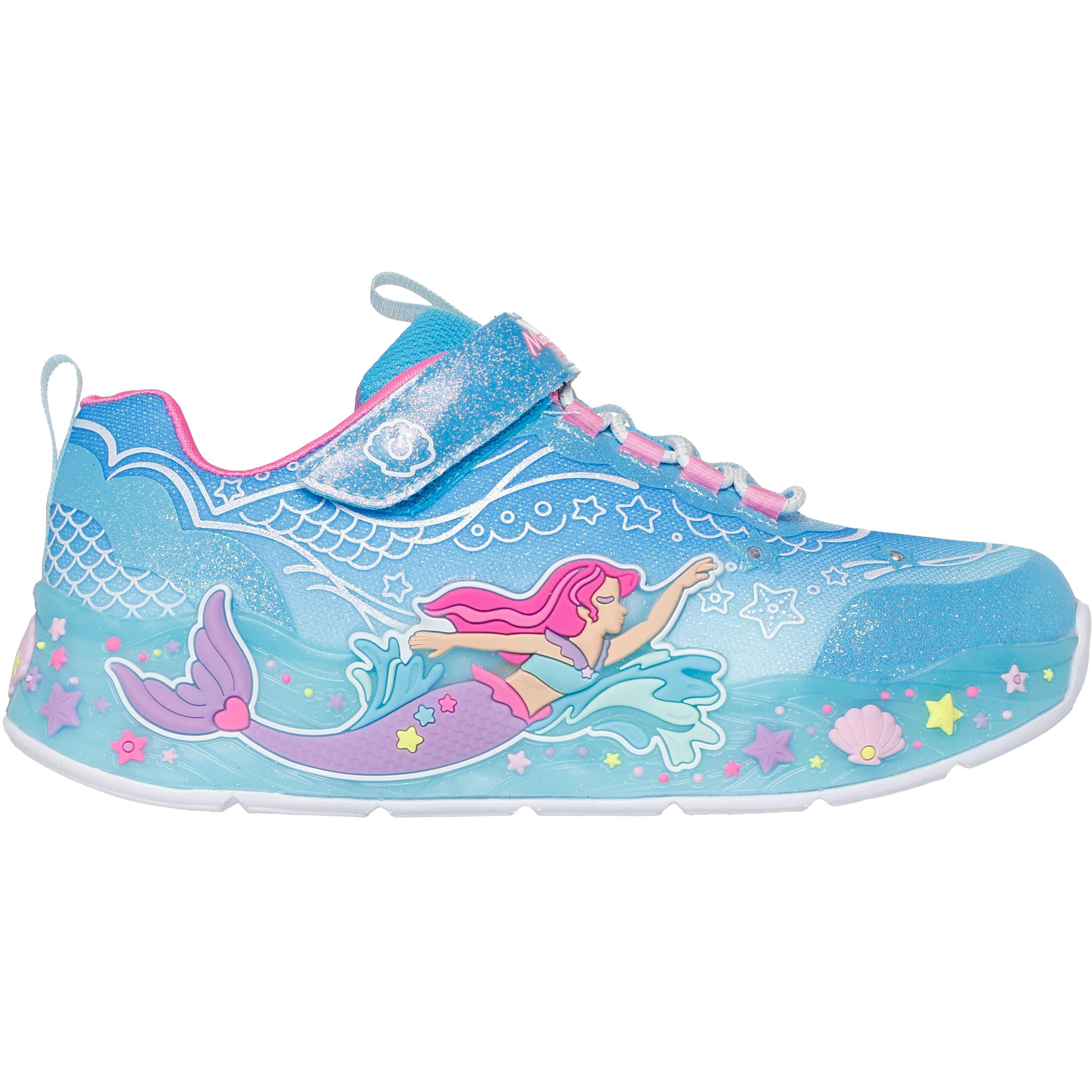 Skechers Kids Детские кроссовки S Lights с противоскользящим покрытием, износостойкие, синие — фото 2