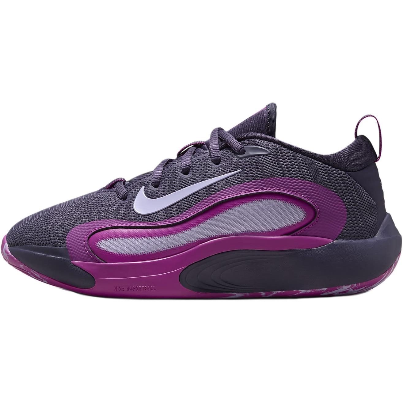 

ISOFLY Амортизирующие и дышащие низкие детские баскетбольные кроссовки Purple Teenagers Nike, Темный виноградный пурпур/Яркая фуксия/Серый