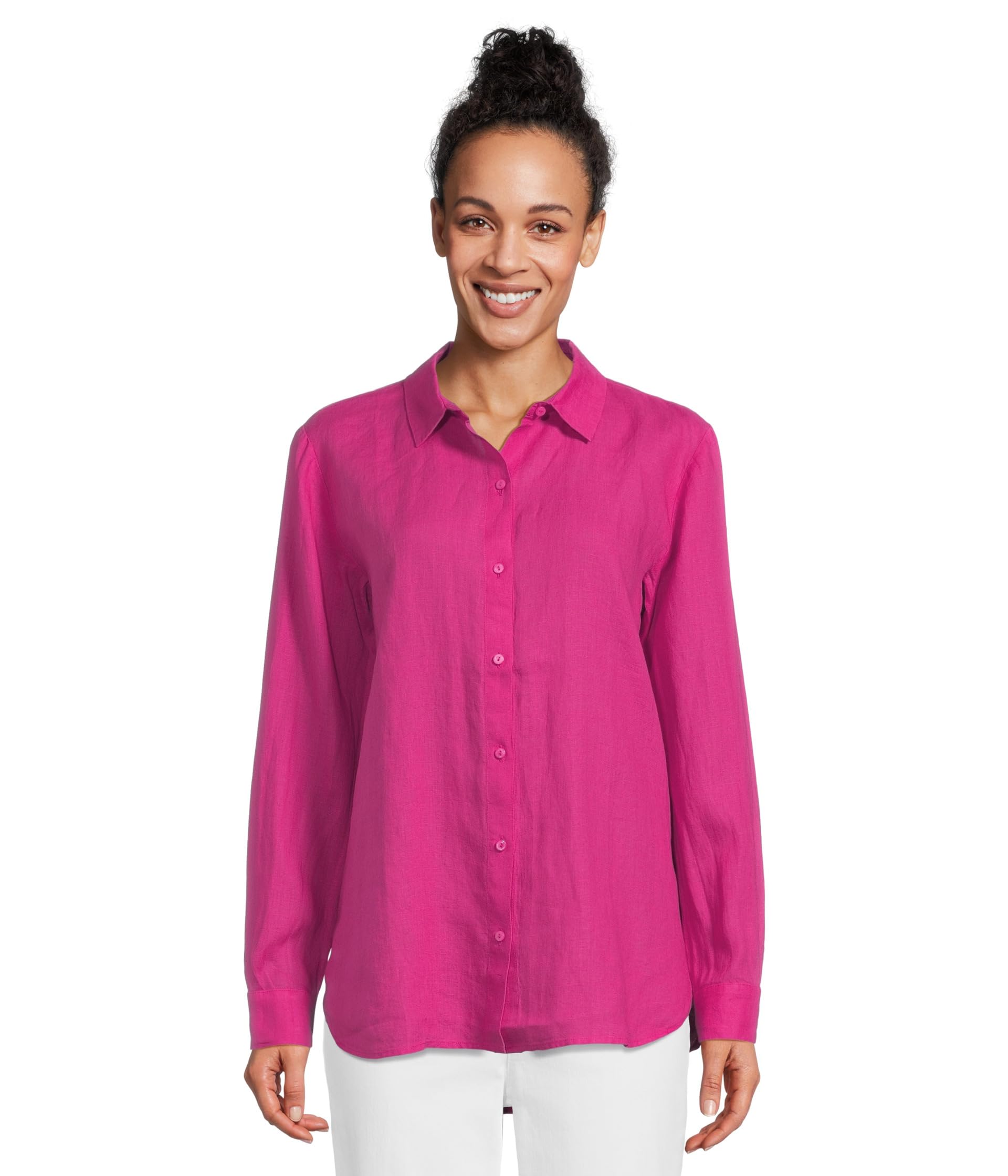 

Рубашка Eileen Fisher Classic Collar Long Shirt, FuschiaSee Less