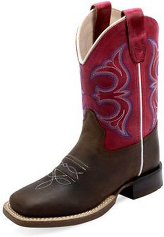 

Ботинки в стиле Дикого Запада, унисекс-детские, с широким квадратным носком, в стиле вестерн Old West, коричневый