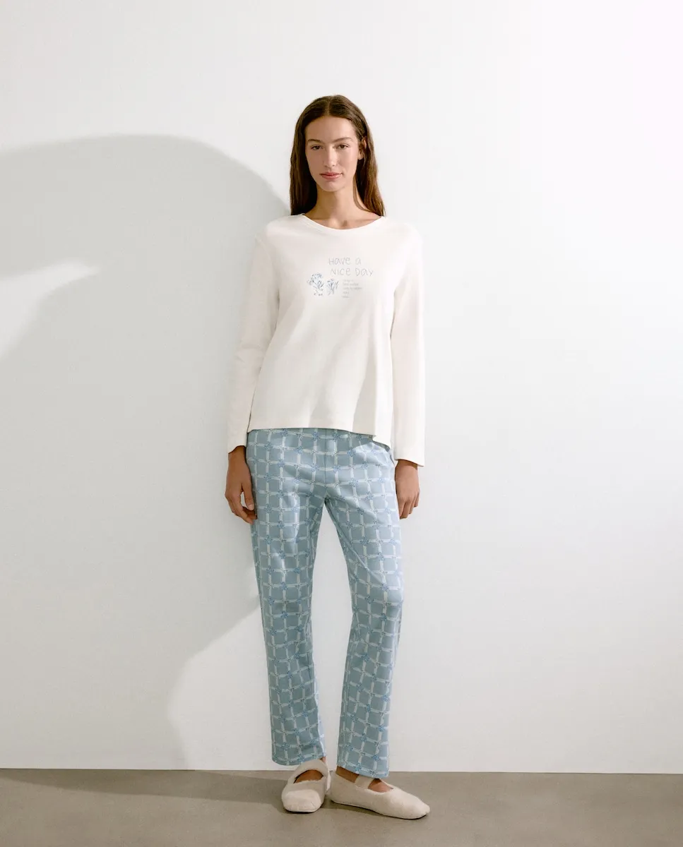 

Длинная женская пижама с футболкой Énfasis, белый