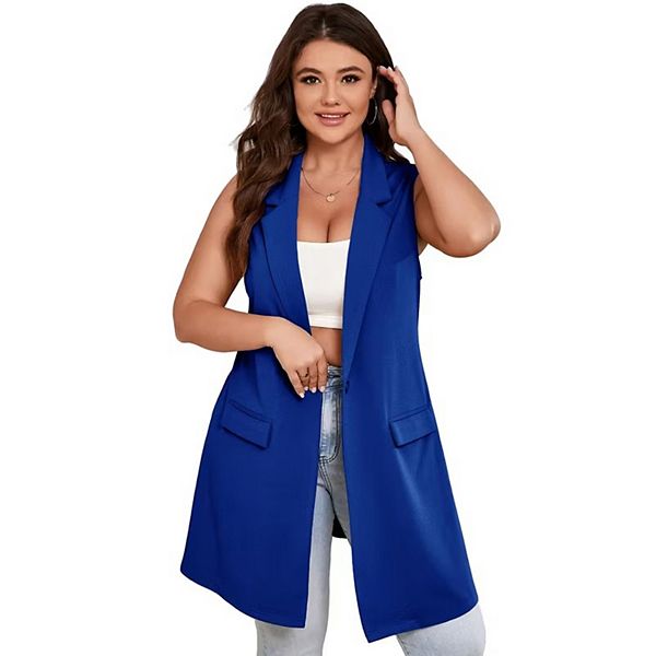 

Блейзер-жилет без рукавов для женщин Plus size Kojooin, Sapphire