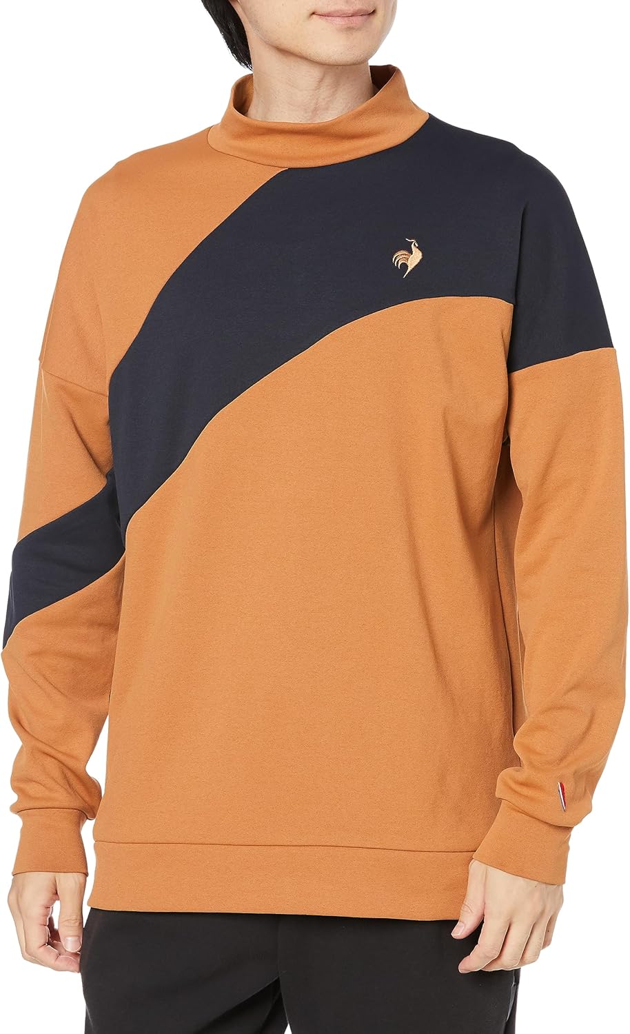 

Футболка с длинным рукавом Coq Sportif HEATNAVI, Heat Navi, воротник-стойка, рубашка с длинным рукавом, светопоглощение, теплоотдача, впитывание пота, эластичность, длинный рукав Le Coq Sportif