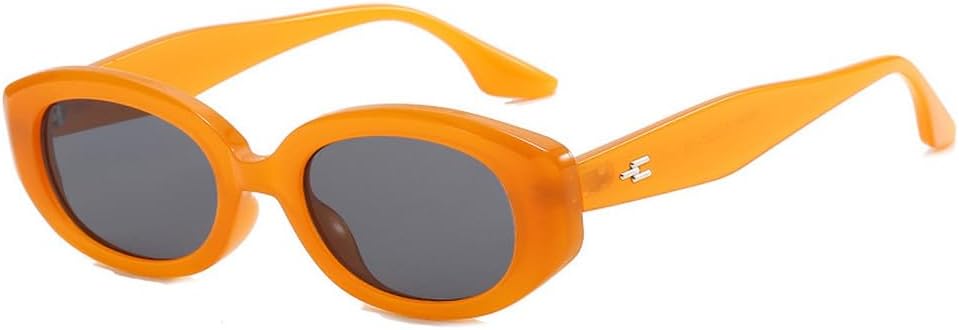 

Популярные модные овальные женские солнцезащитные очки в стиле ретро, ​​гелевые цветные линзы, защита от УФ-излучения UV400, мужские солнцезащитные очки с заклепками WNCKSQ, Jelly Orange Grey