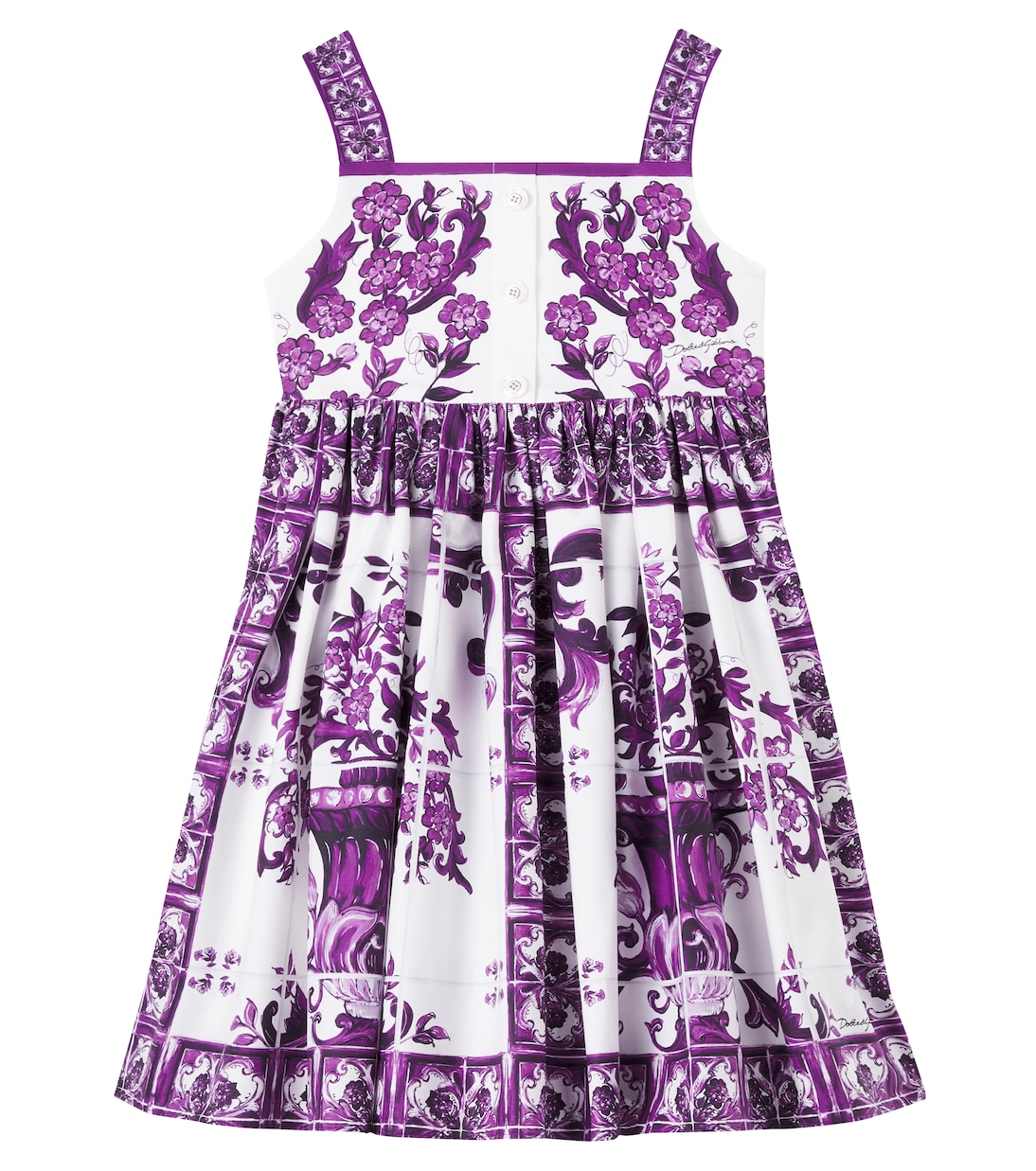 

Платье из хлопкового поплина майолика Dolce&Gabbana Kids, Mix Maiolica Viola