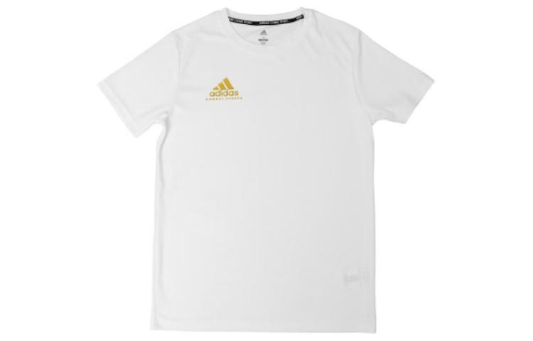 

Adidas Футболка Sportlife мужская белая с золотым логотипом