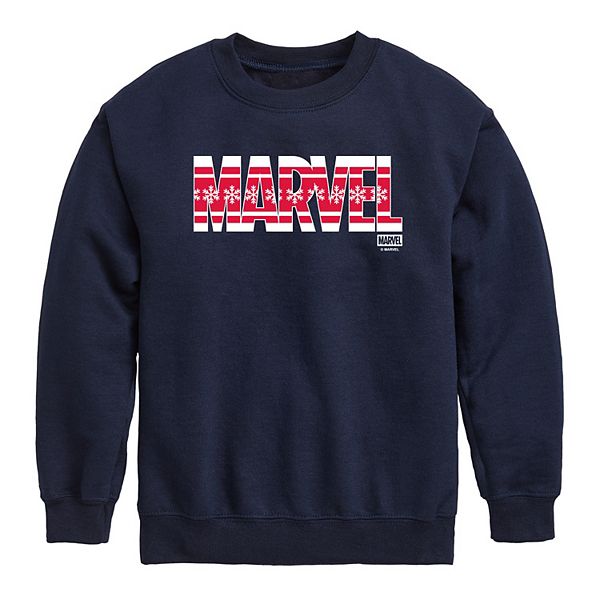 

Детский логотипный флисовый свитер с рождественским принтом Marvel, Navy