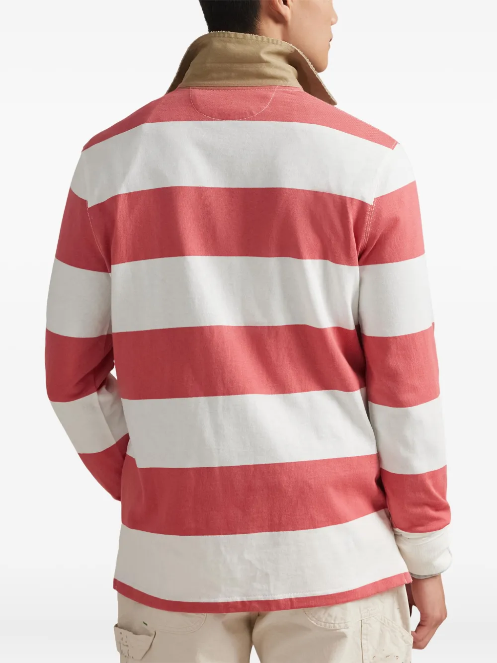 Полосатая рубашка поло с длинными рукавами Polo Ralph Lauren, красный — фото 4