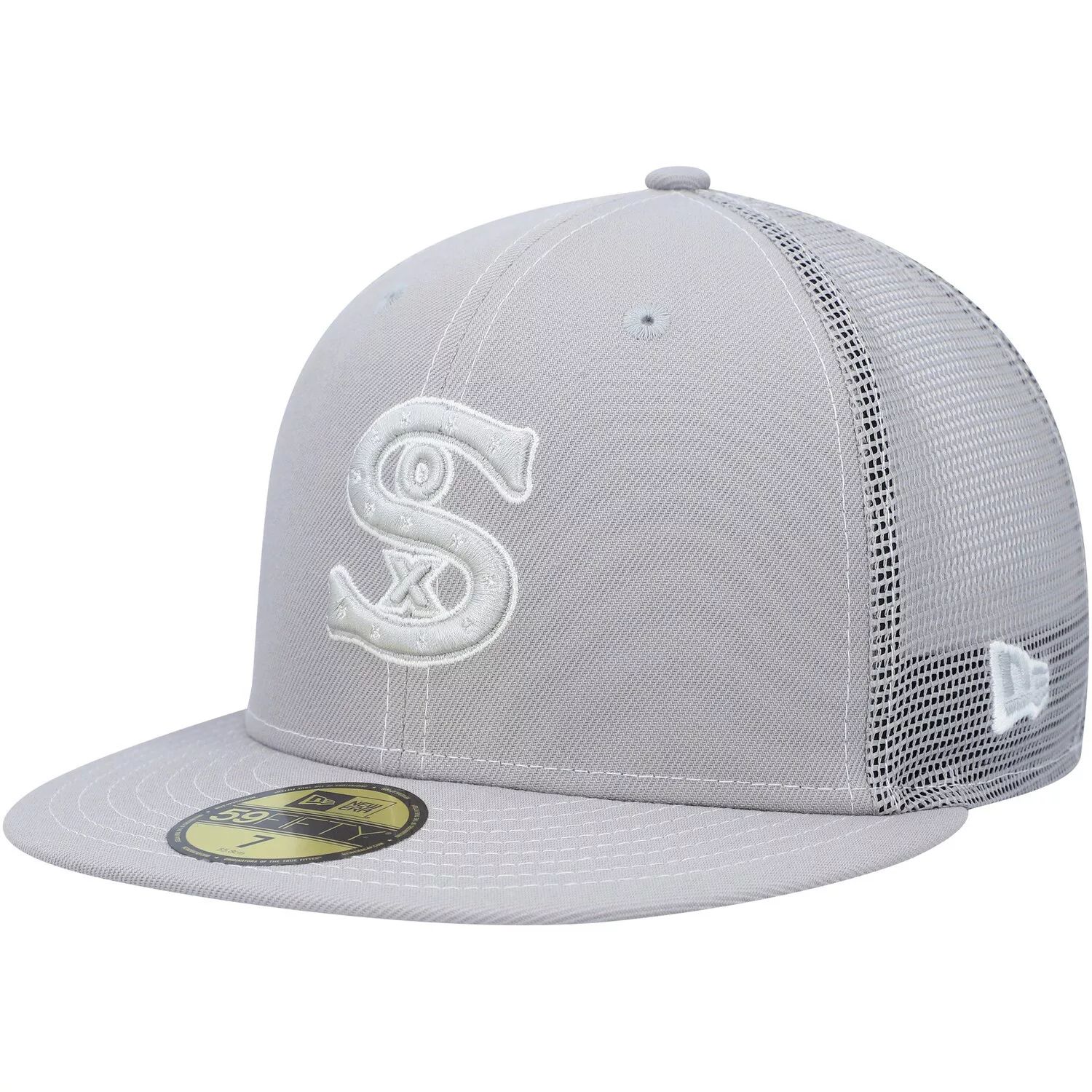 

Мужская серая кепка New Era Chicago White Sox 2023 для тренировки мяча на поле 59FIFTY Облегающая шляпа