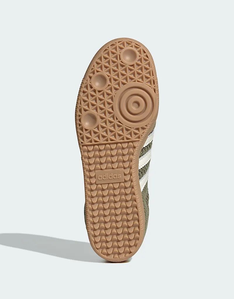 Кроссовки Adidas Originals Samba OG зеленого цвета, связанные крючком — фото 3